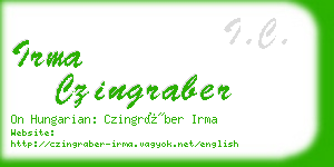 irma czingraber business card